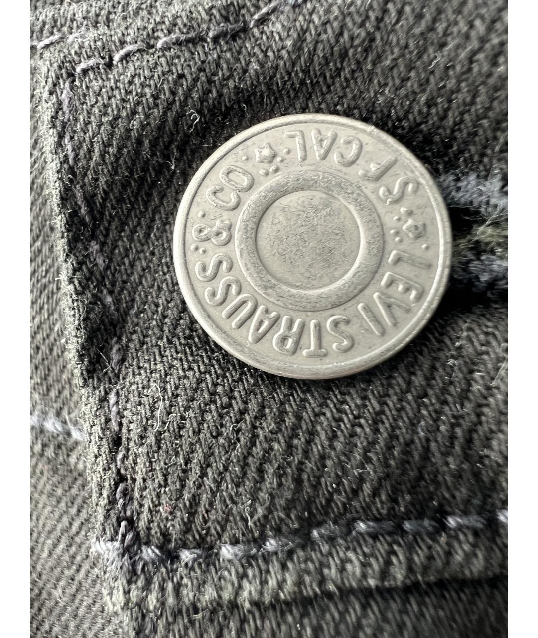 LEVI'S Черные хлопковые прямые джинсы, фото 3