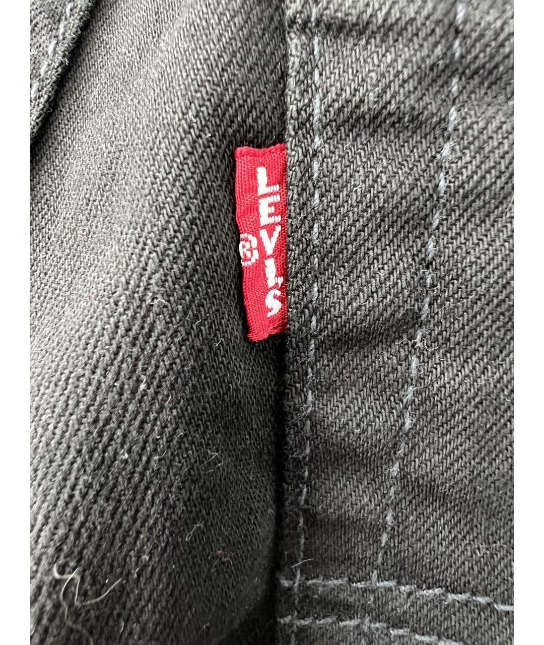 LEVI'S Черные хлопковые прямые джинсы, фото 4