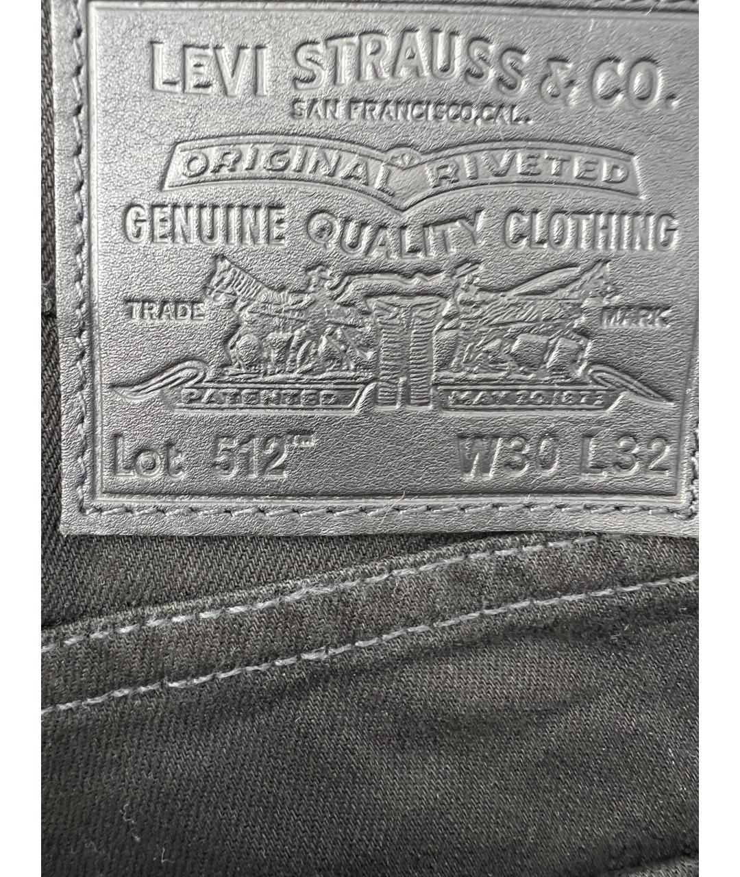 LEVI'S Черные хлопковые прямые джинсы, фото 5