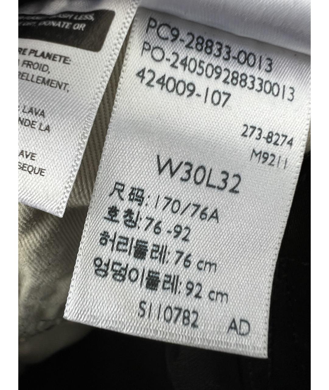 LEVI'S Черные хлопковые прямые джинсы, фото 7