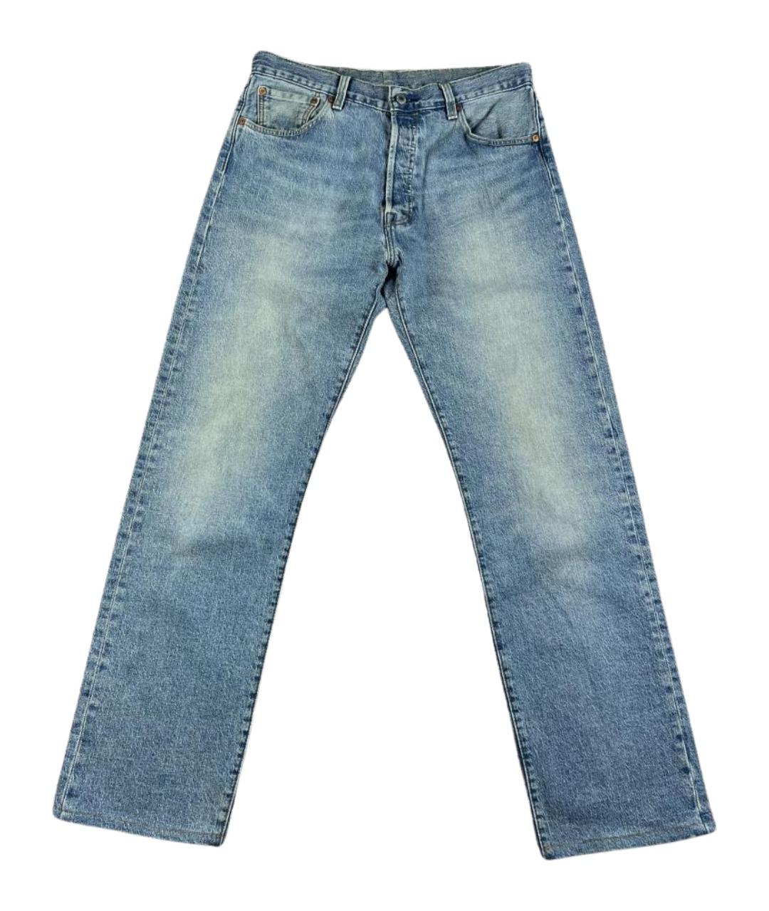 LEVI'S Голубые хлопковые прямые джинсы, фото 1