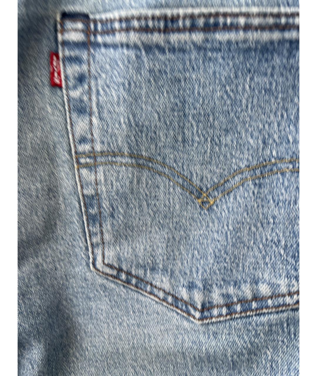 LEVI'S Голубые хлопковые прямые джинсы, фото 5