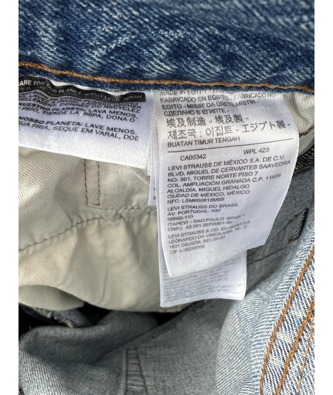 LEVI'S Голубые хлопковые прямые джинсы, фото 8
