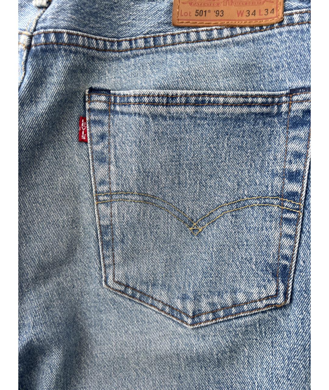 LEVI'S Голубые хлопковые прямые джинсы, фото 4