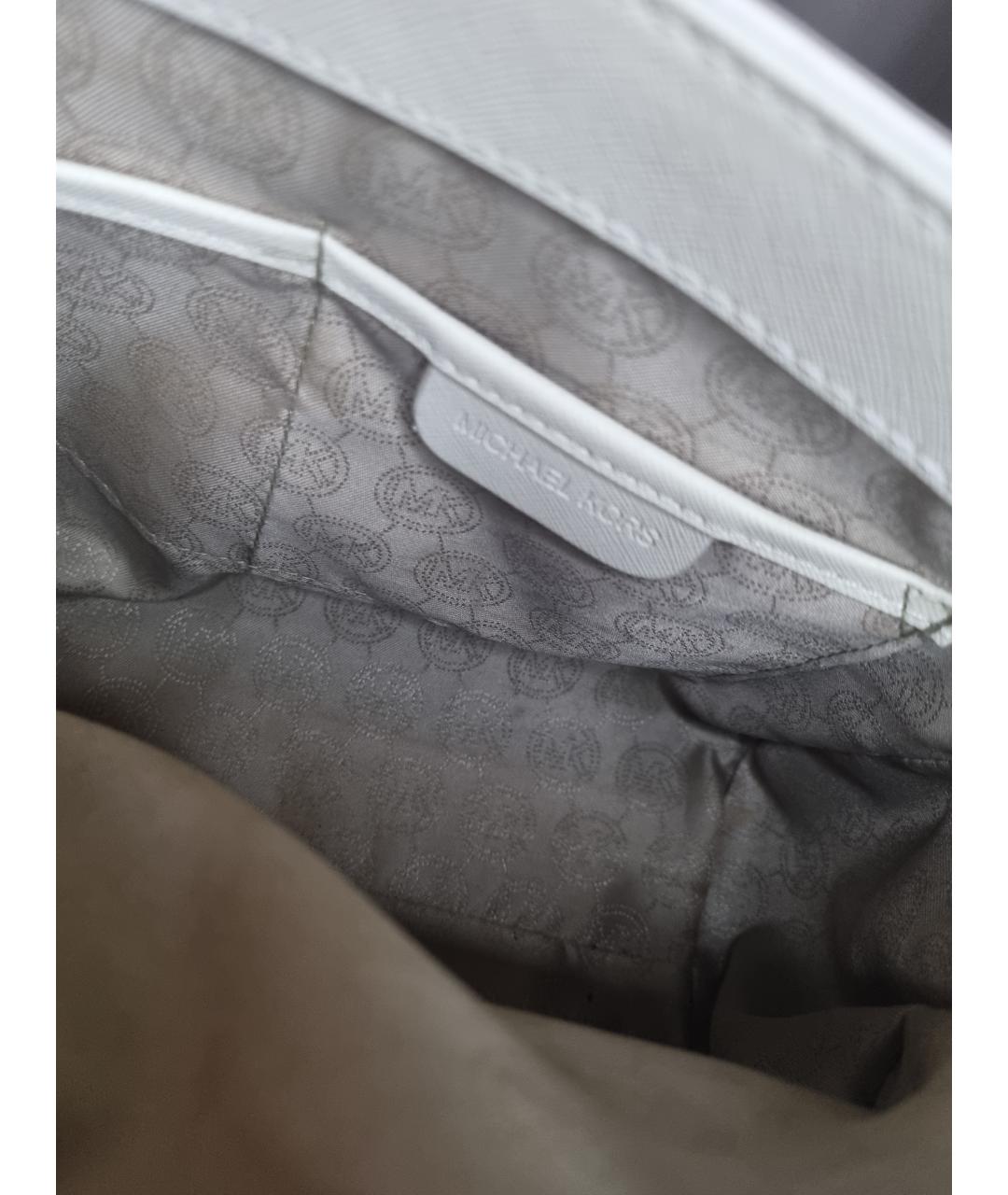 MICHAEL KORS Белая сумка с короткими ручками из искусственной кожи, фото 3