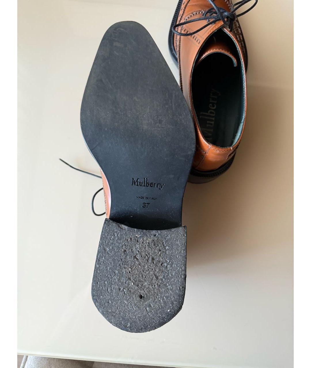 MULBERRY Коричневые кожаные брогги и оксфорды, фото 6