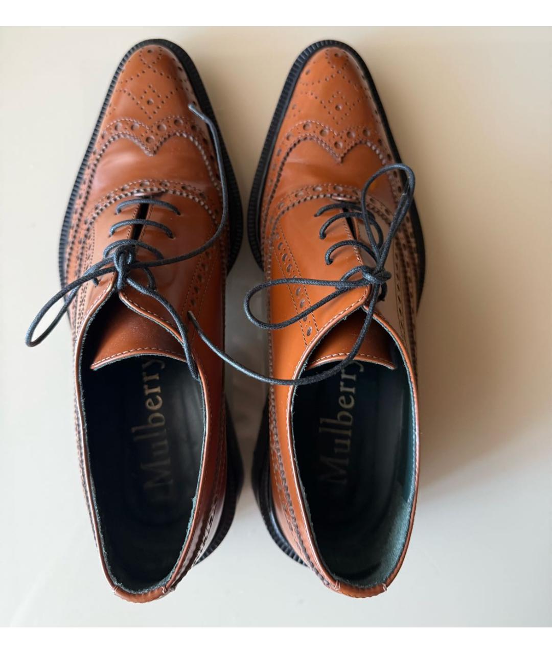 MULBERRY Коричневые кожаные брогги и оксфорды, фото 3