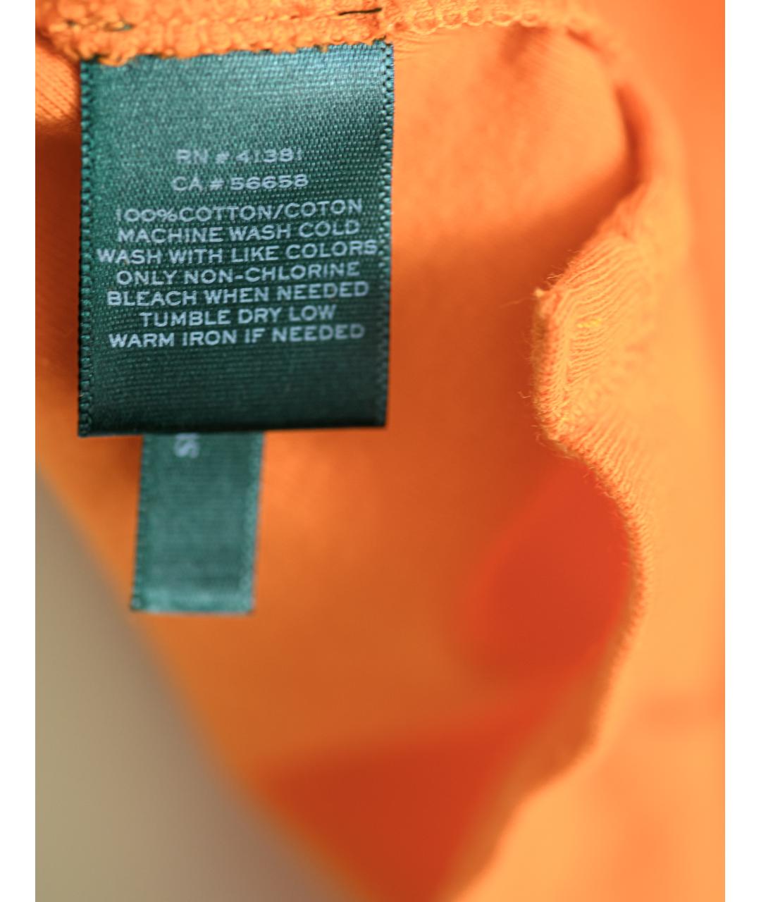 RALPH LAUREN Оранжевая хлопковая футболка, фото 7
