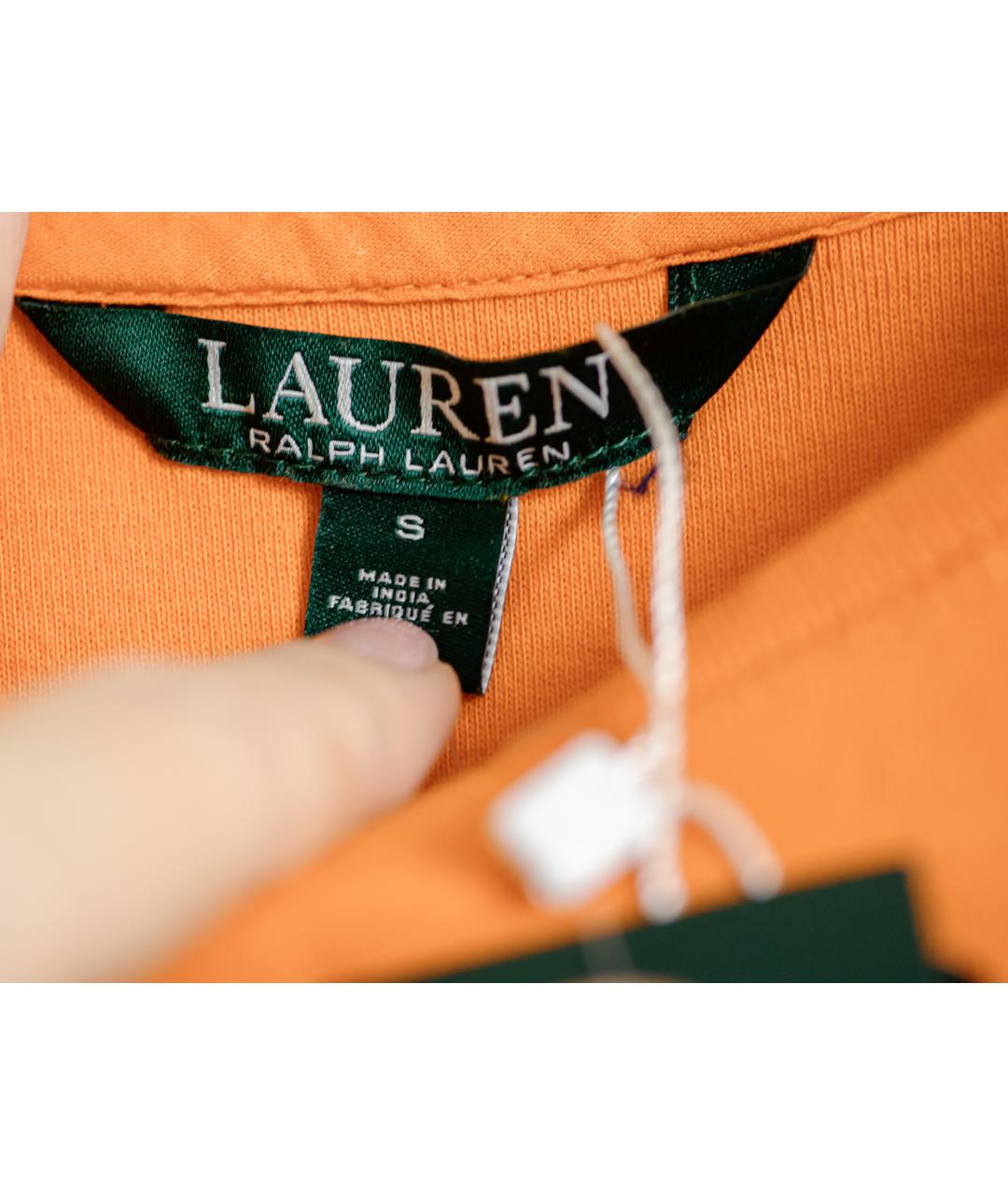 RALPH LAUREN Оранжевая хлопковая футболка, фото 3