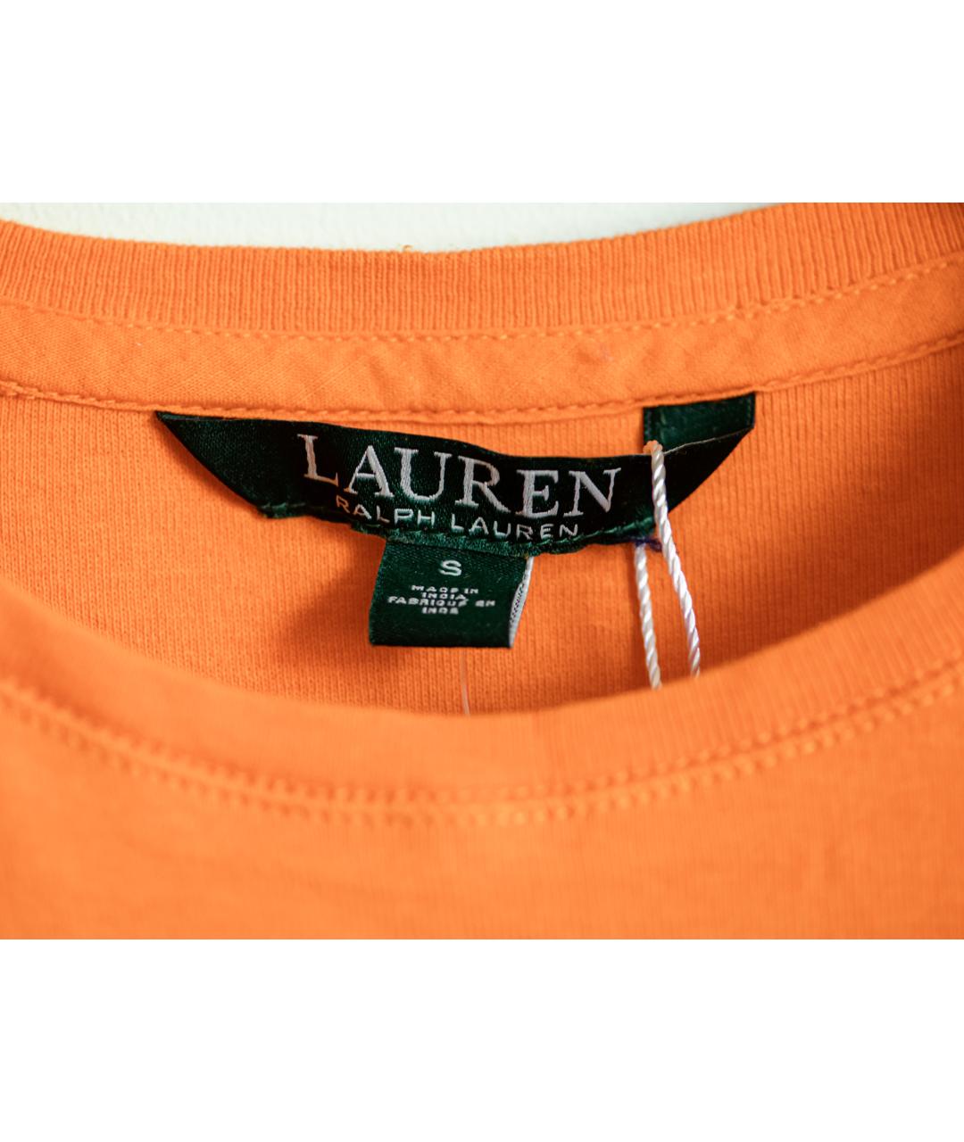 RALPH LAUREN Оранжевая хлопковая футболка, фото 4
