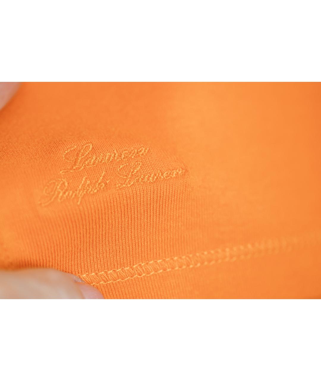 RALPH LAUREN Оранжевая хлопковая футболка, фото 8