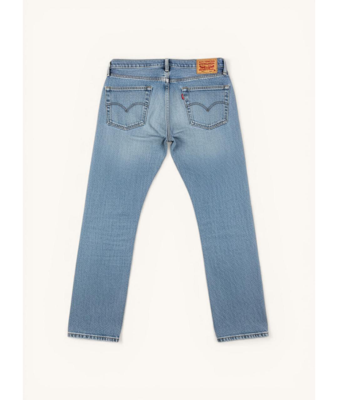 LEVI'S Голубые хлопковые прямые джинсы, фото 2