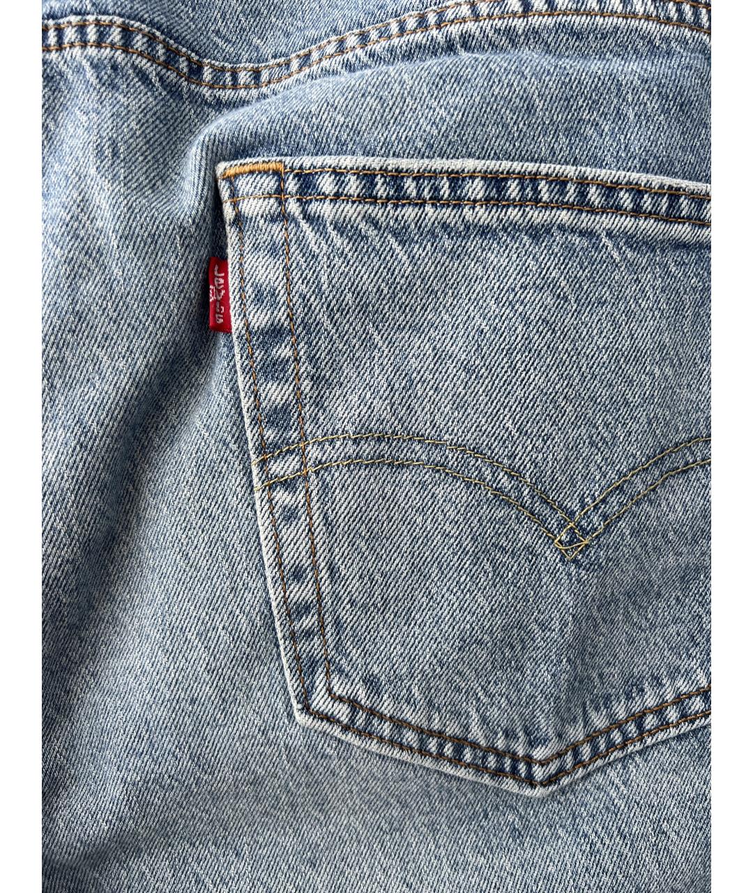 LEVI'S Голубые хлопковые прямые джинсы, фото 4