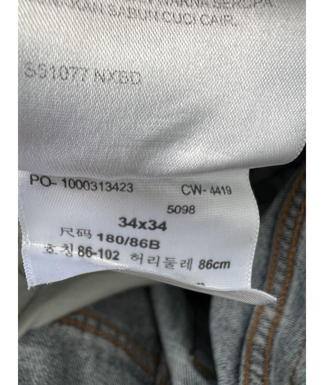 LEVI'S Голубые хлопковые прямые джинсы, фото 8