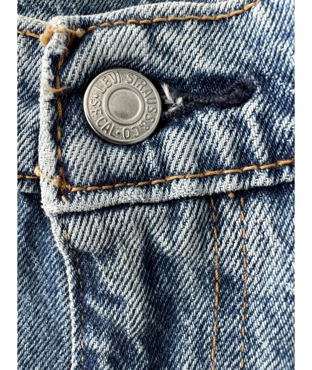 LEVI'S Голубые хлопковые прямые джинсы, фото 3