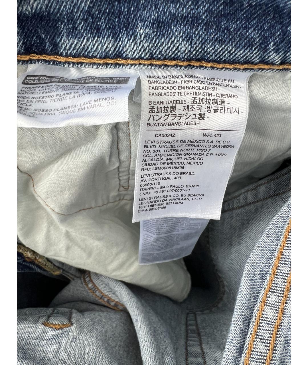 LEVI'S Голубые хлопковые прямые джинсы, фото 7