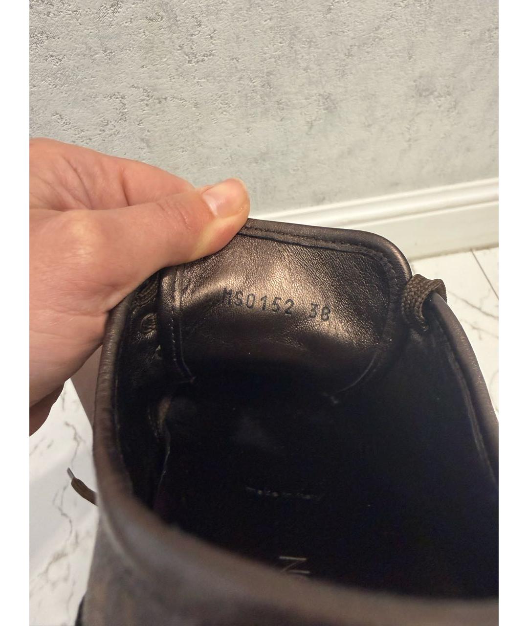 LOUIS VUITTON Коричневые кожаные кеды, фото 5