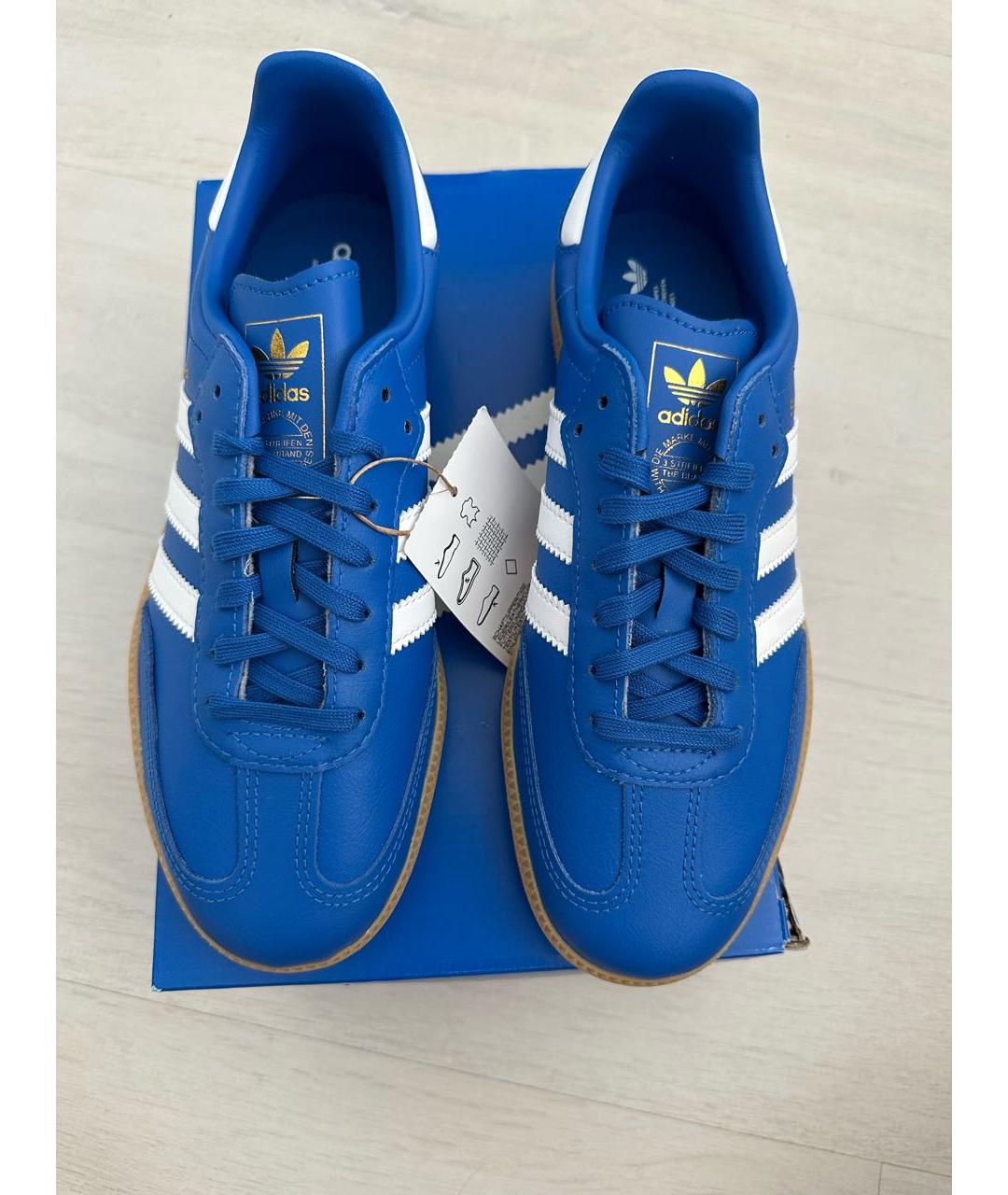ADIDAS Синие кожаные кеды, фото 2