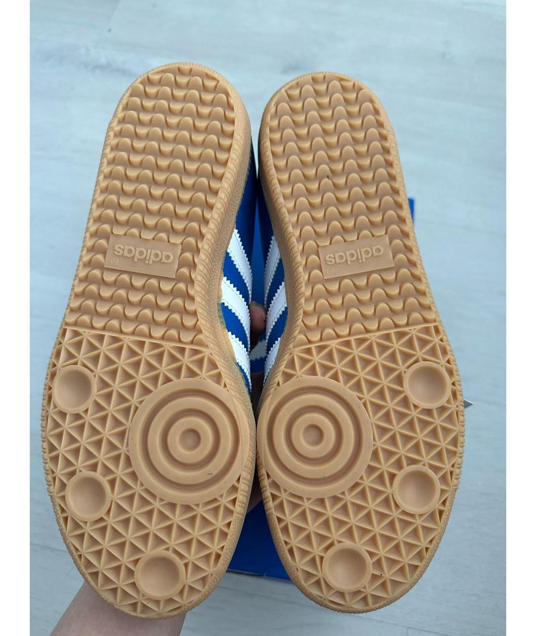 ADIDAS Синие кожаные кеды, фото 3