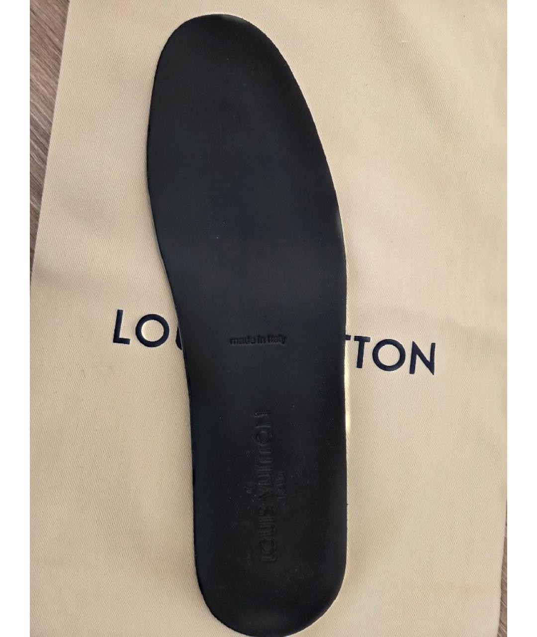 LOUIS VUITTON Черные кожаные низкие кроссовки / кеды, фото 5