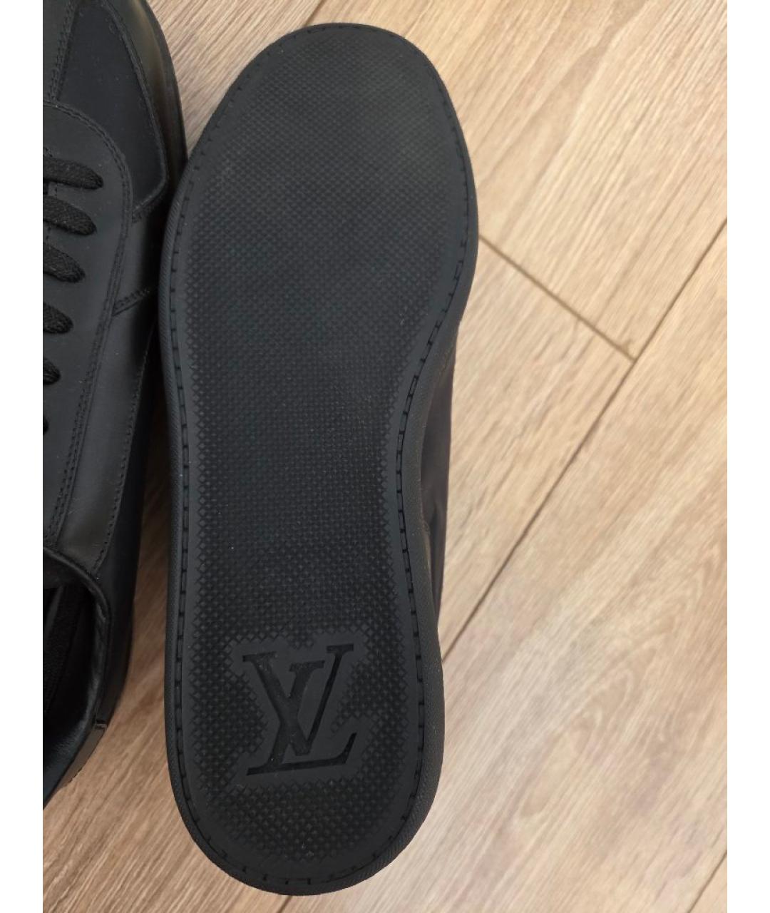 LOUIS VUITTON Черные кожаные низкие кроссовки / кеды, фото 6