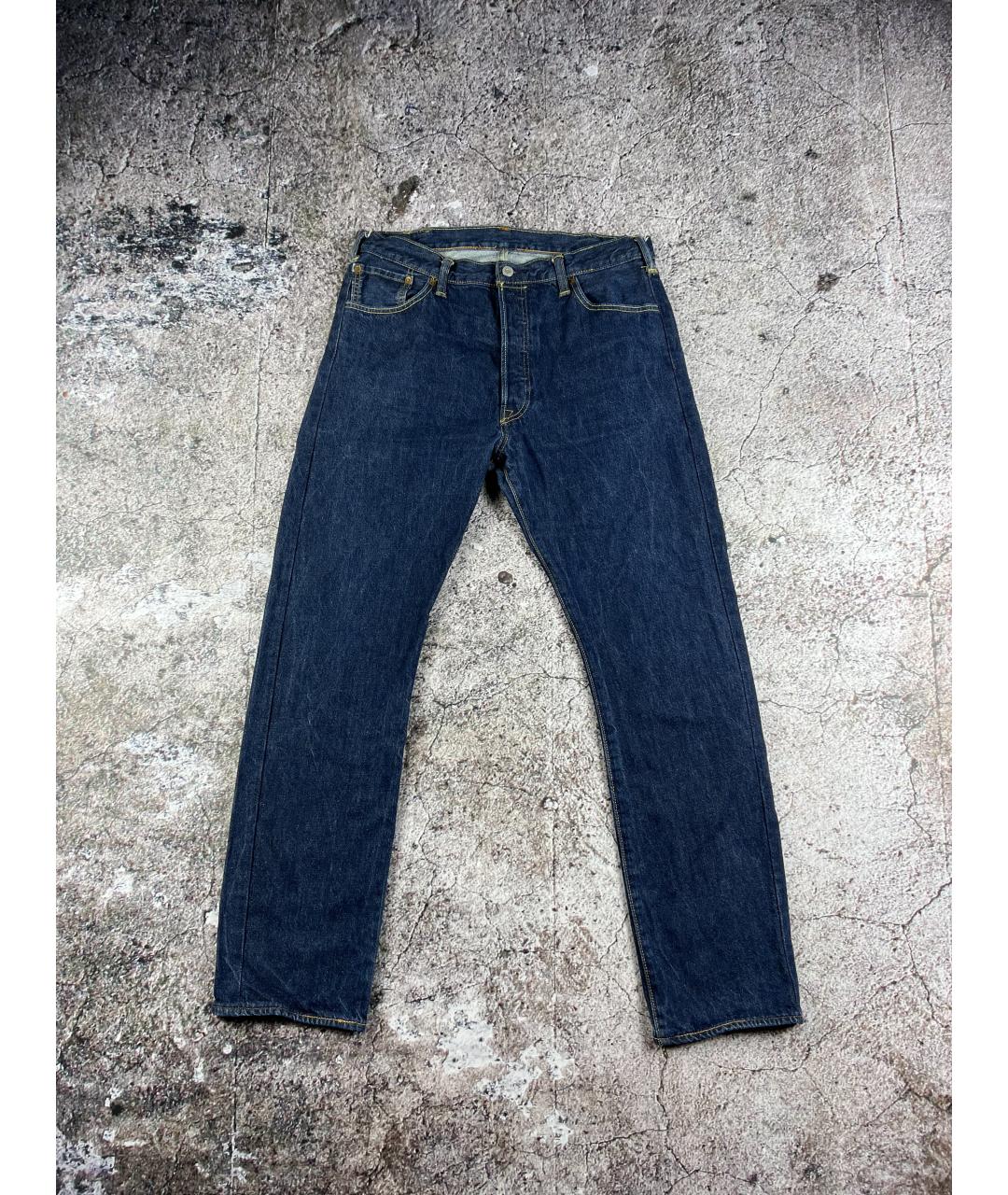 LEVI'S Темно-синие хлопковые прямые джинсы, фото 9