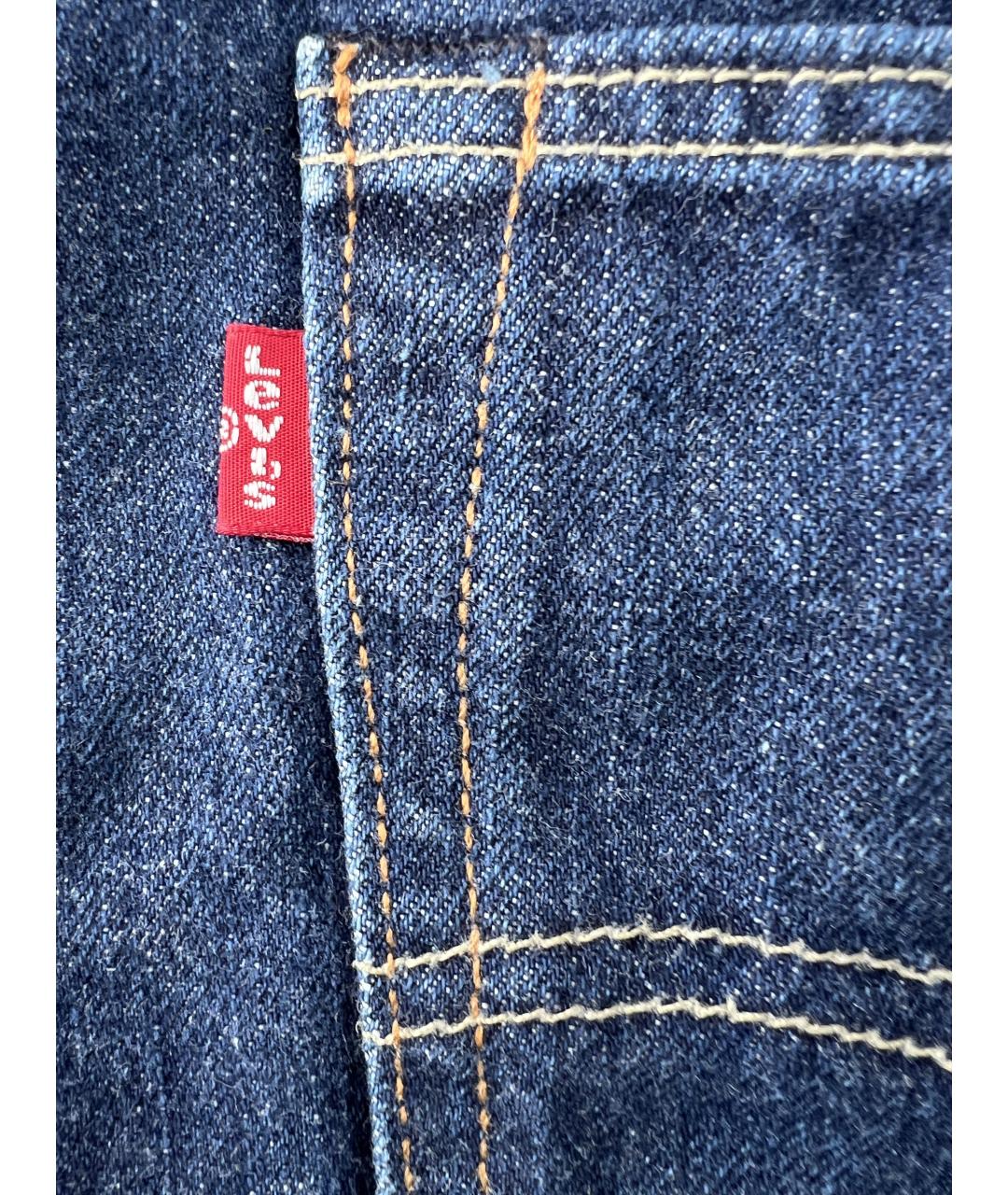LEVI'S Темно-синие хлопковые прямые джинсы, фото 4