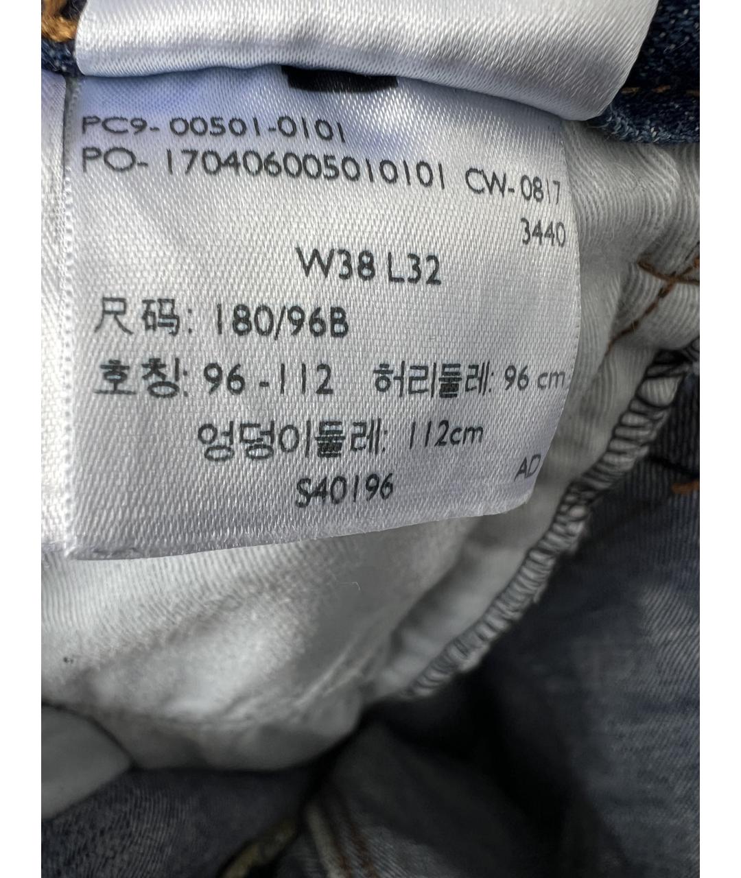 LEVI'S Темно-синие хлопковые прямые джинсы, фото 8