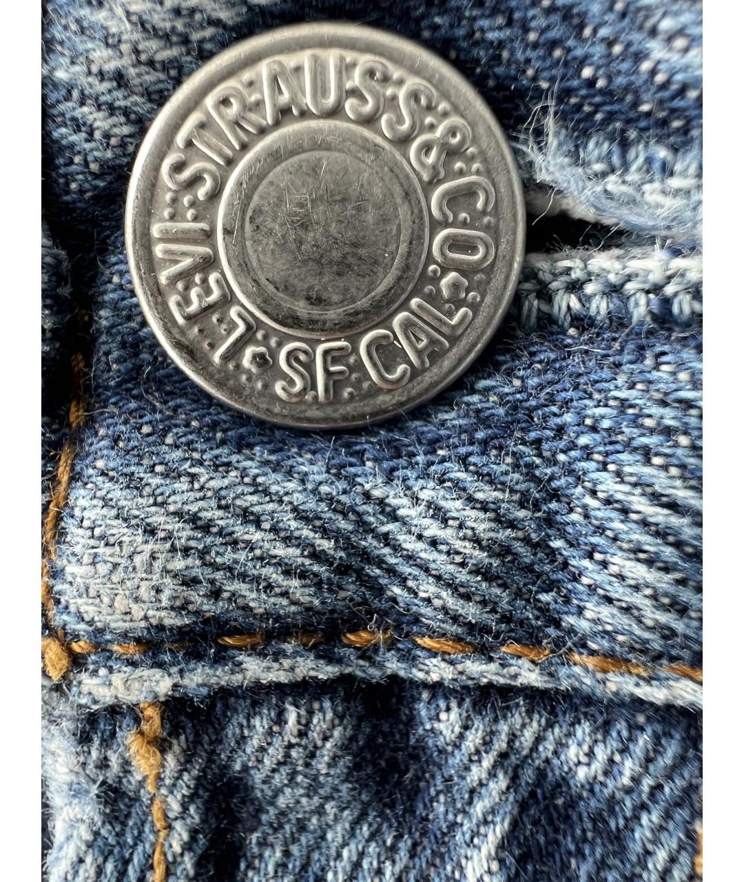 LEVI'S Синие хлопковые прямые джинсы, фото 3