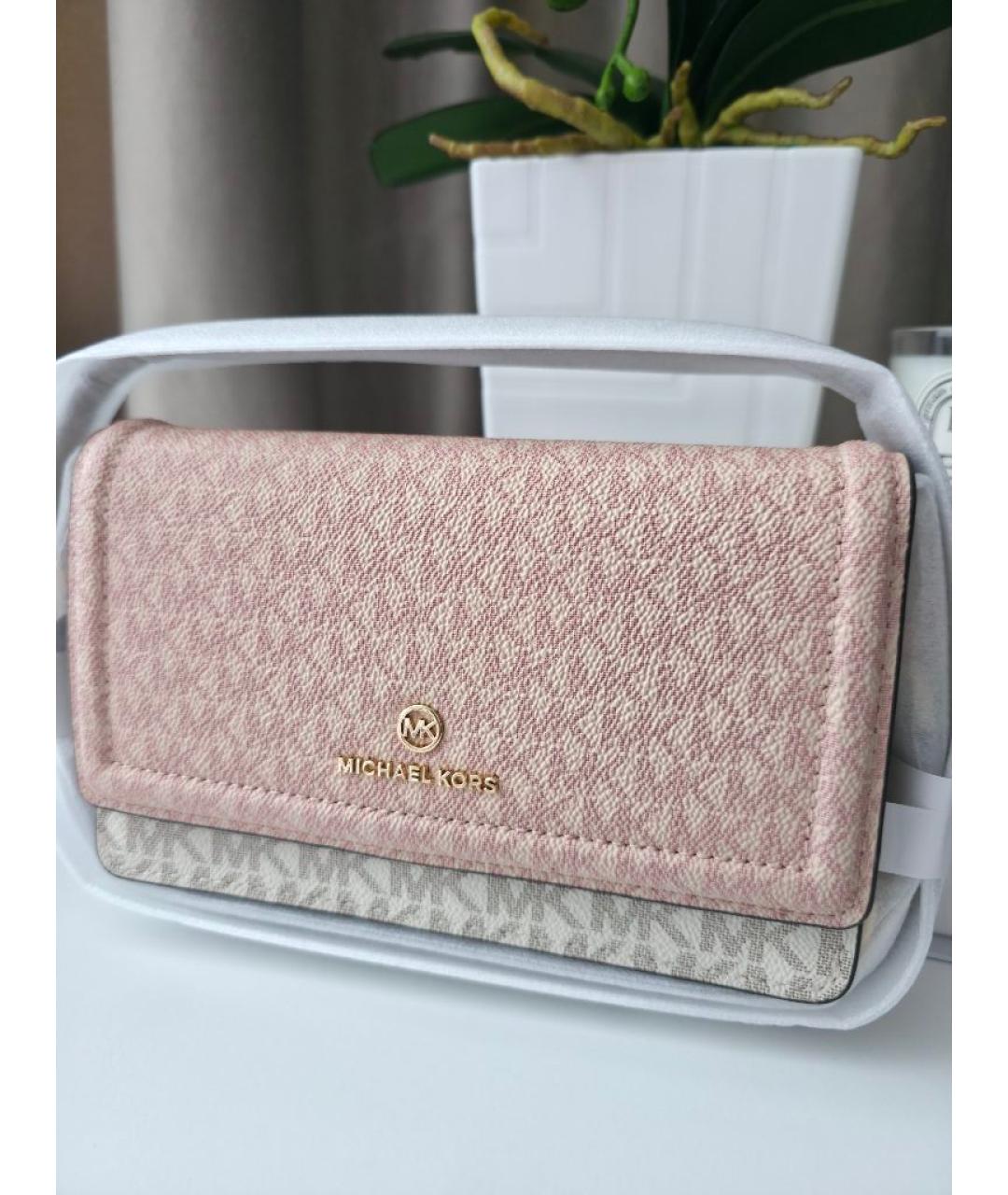 MICHAEL KORS Розовая сумка через плечо из искусственной кожи, фото 6