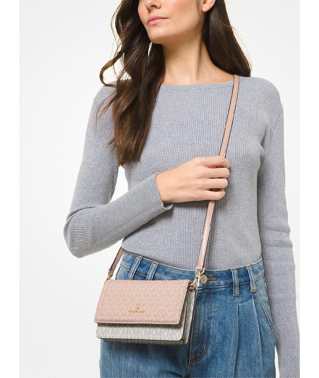 MICHAEL KORS Розовая сумка через плечо из искусственной кожи, фото 4