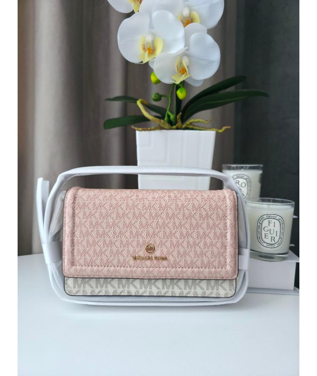 MICHAEL KORS Розовая сумка через плечо из искусственной кожи, фото 5