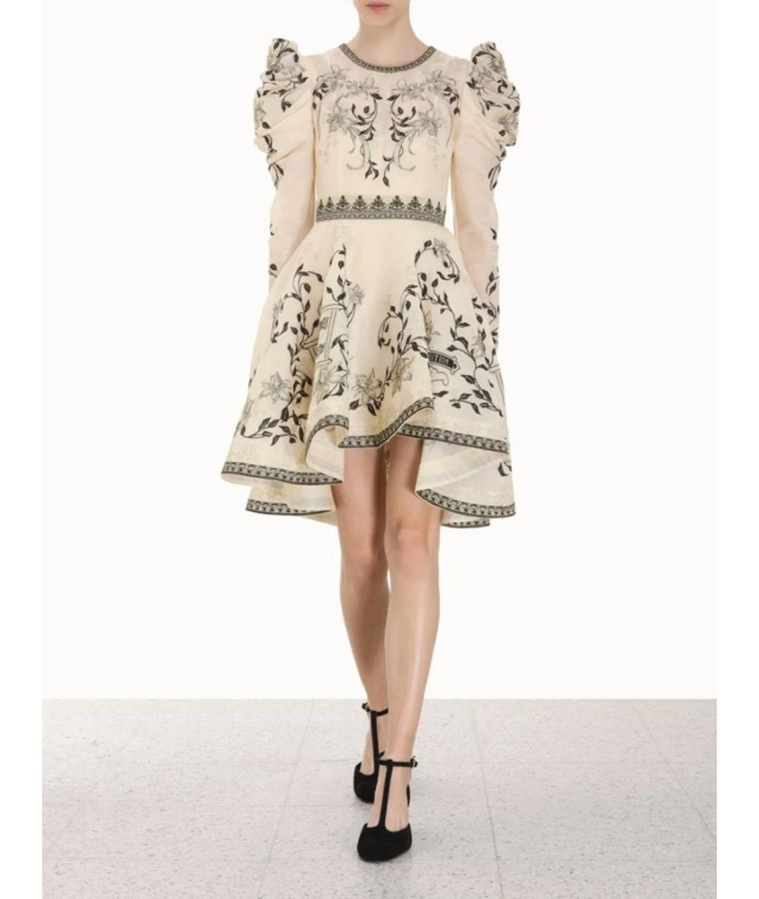 ZIMMERMANN Бежевое льняное вечернее платье, фото 3