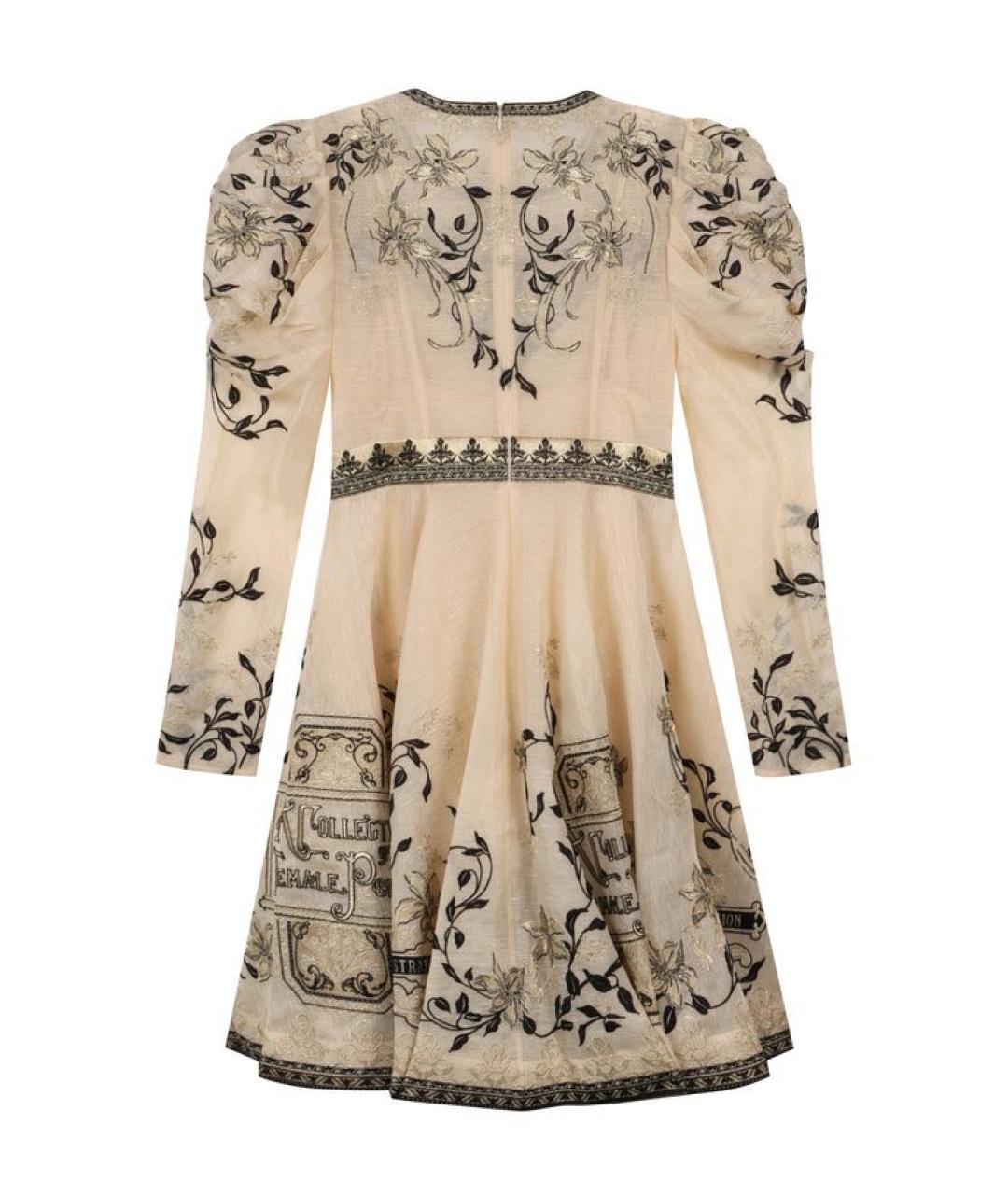 ZIMMERMANN Бежевое льняное вечернее платье, фото 1