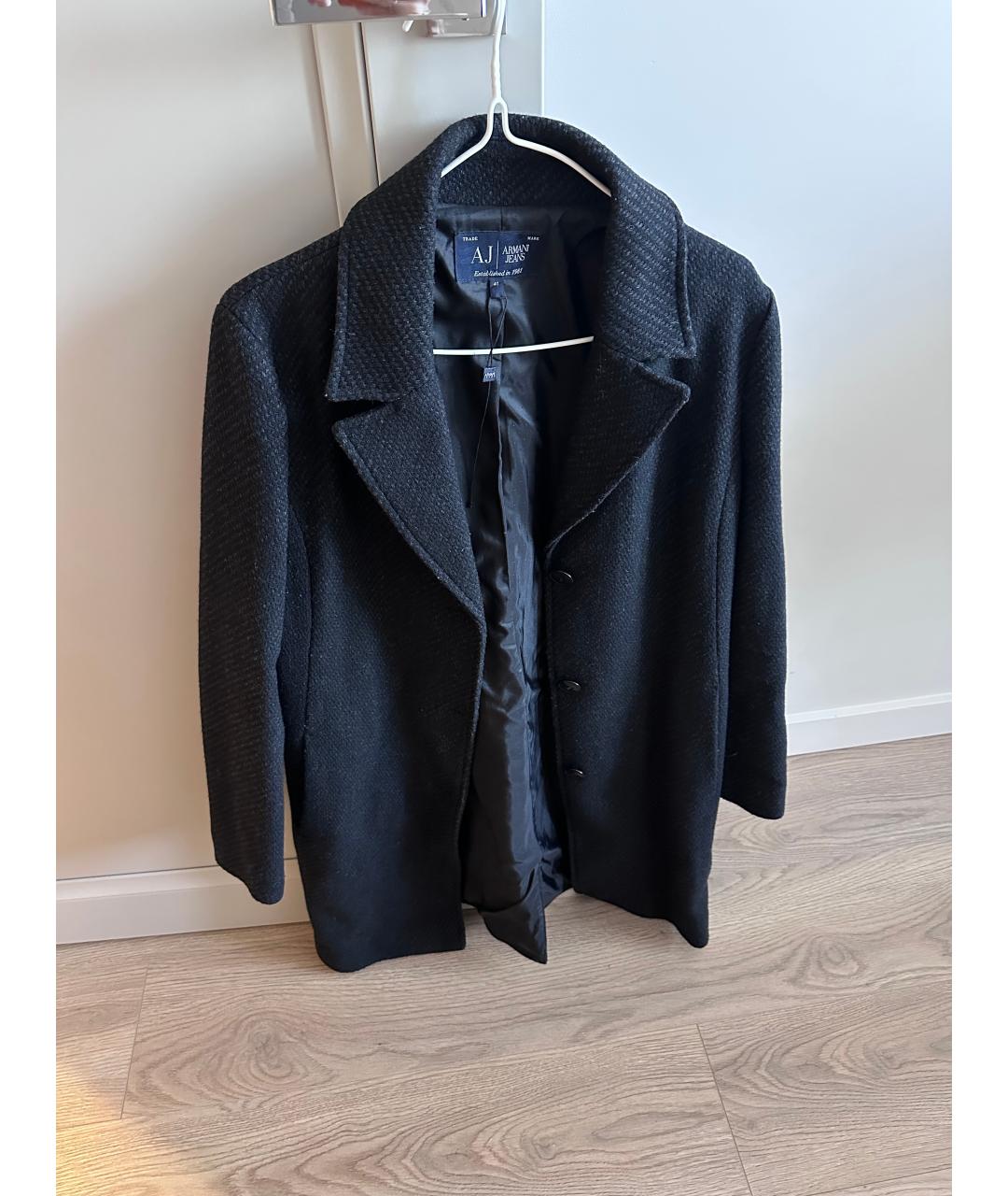 ARMANI JEANS Серое шерстяное пальто, фото 5