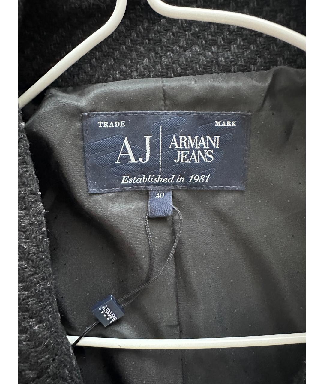 ARMANI JEANS Серое шерстяное пальто, фото 3