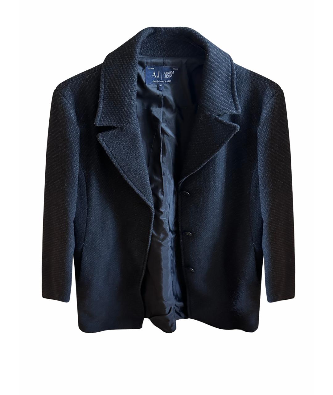 ARMANI JEANS Серое шерстяное пальто, фото 1