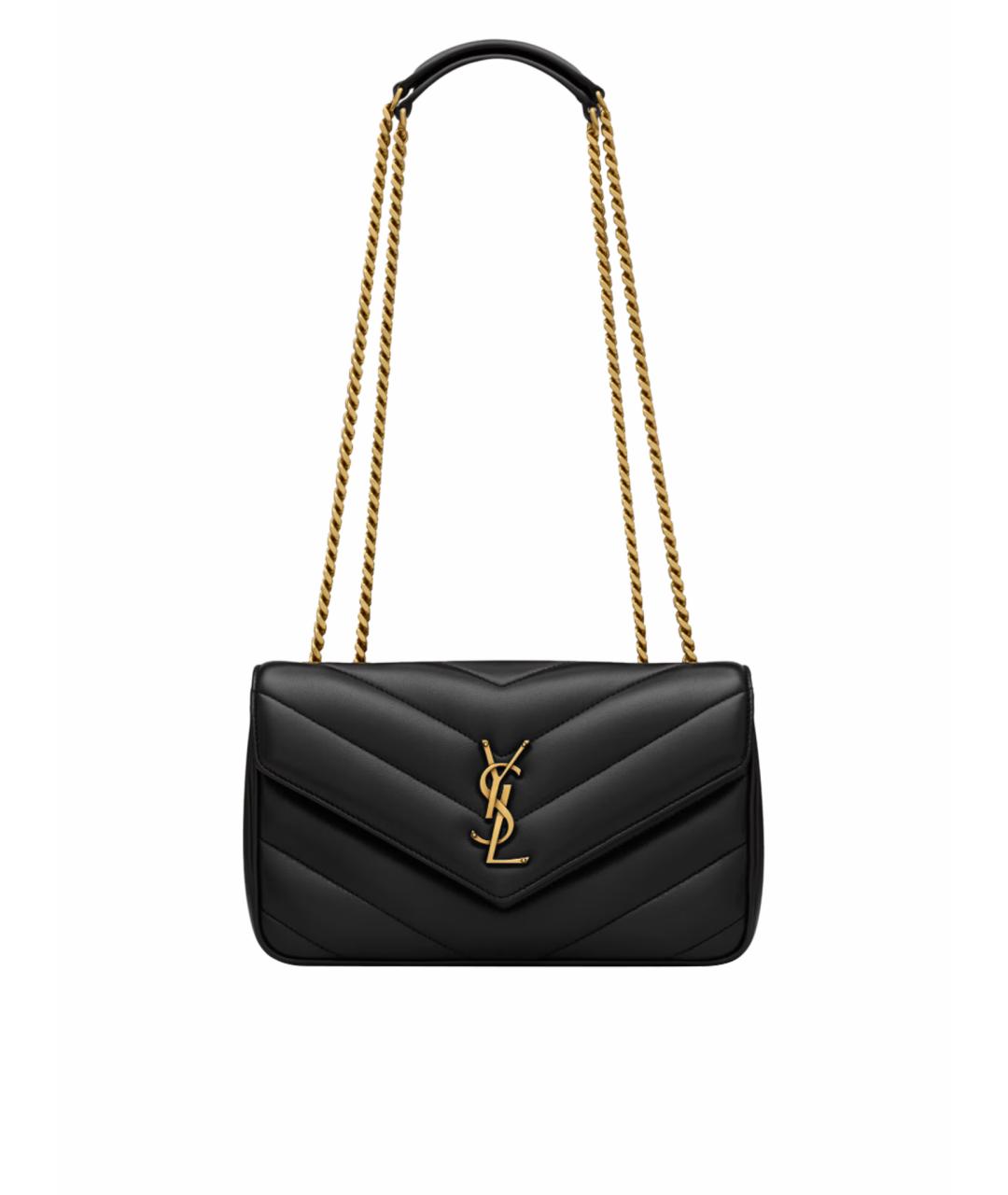 SAINT LAURENT Черная кожаная сумка с короткими ручками, фото 1