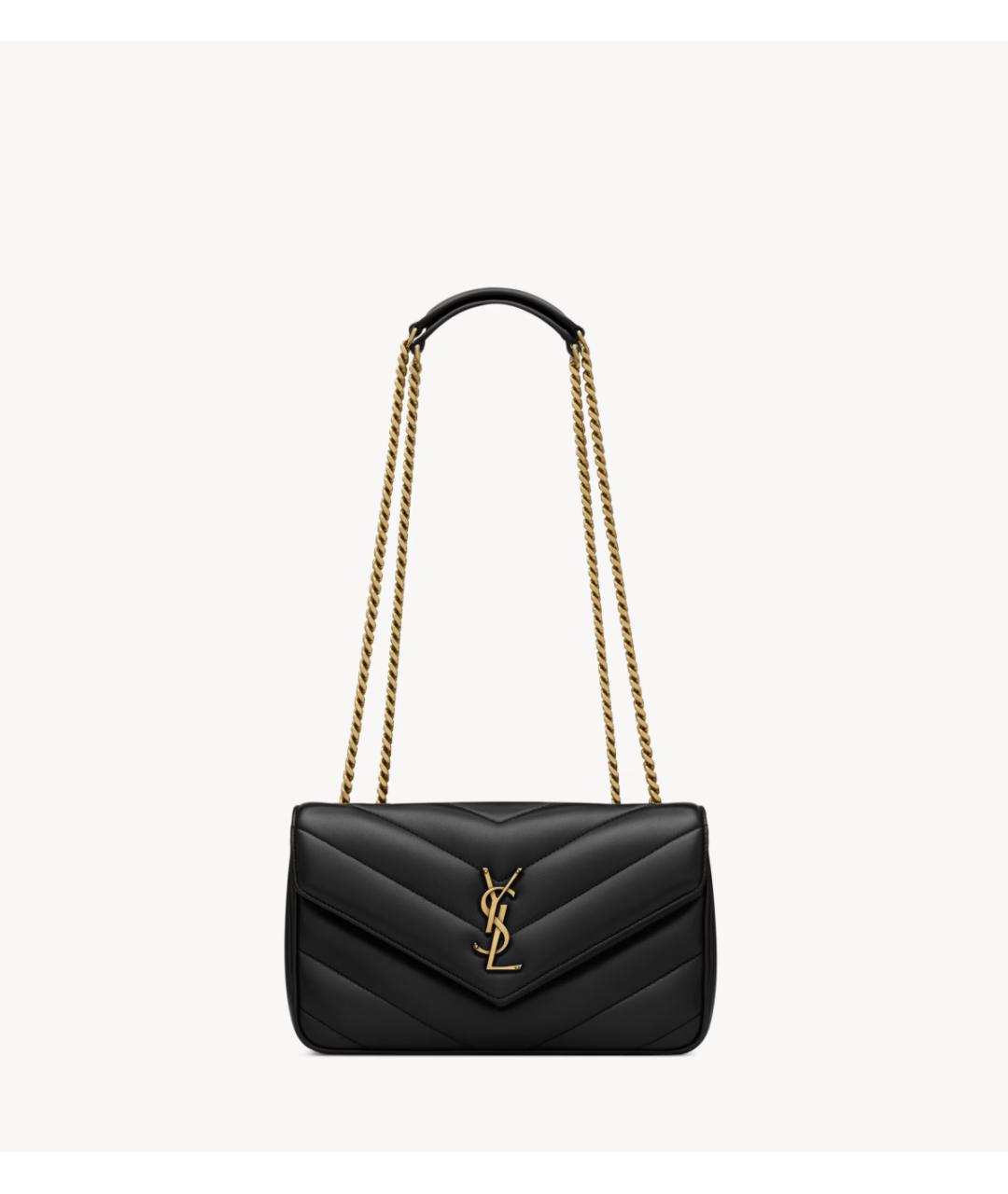 SAINT LAURENT Черная кожаная сумка с короткими ручками, фото 4