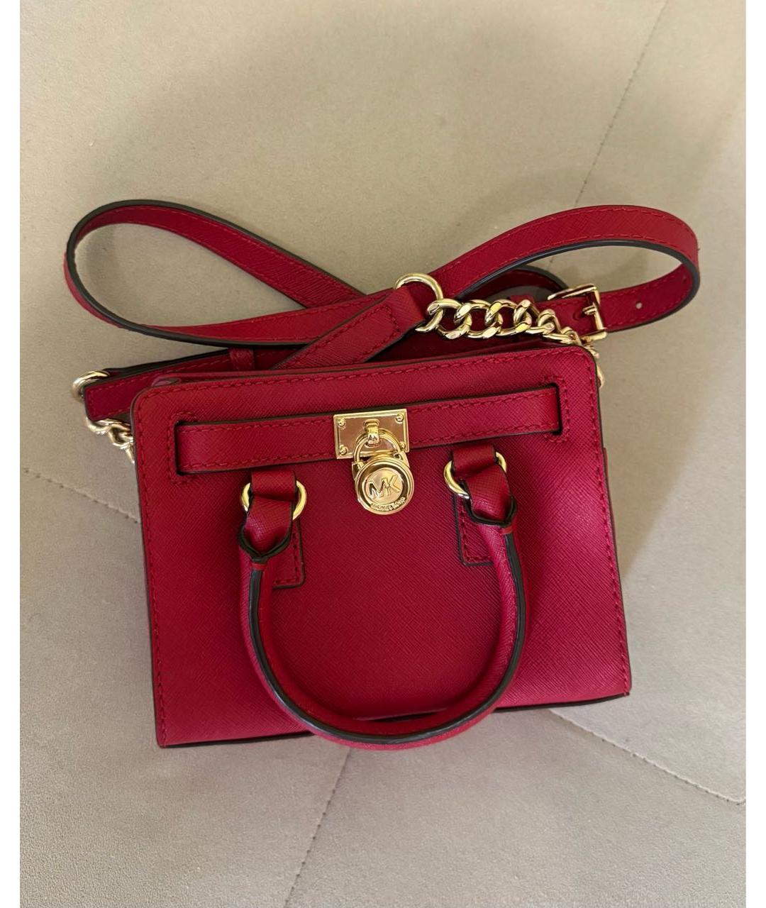 MICHAEL KORS Красная кожаная сумка через плечо, фото 8