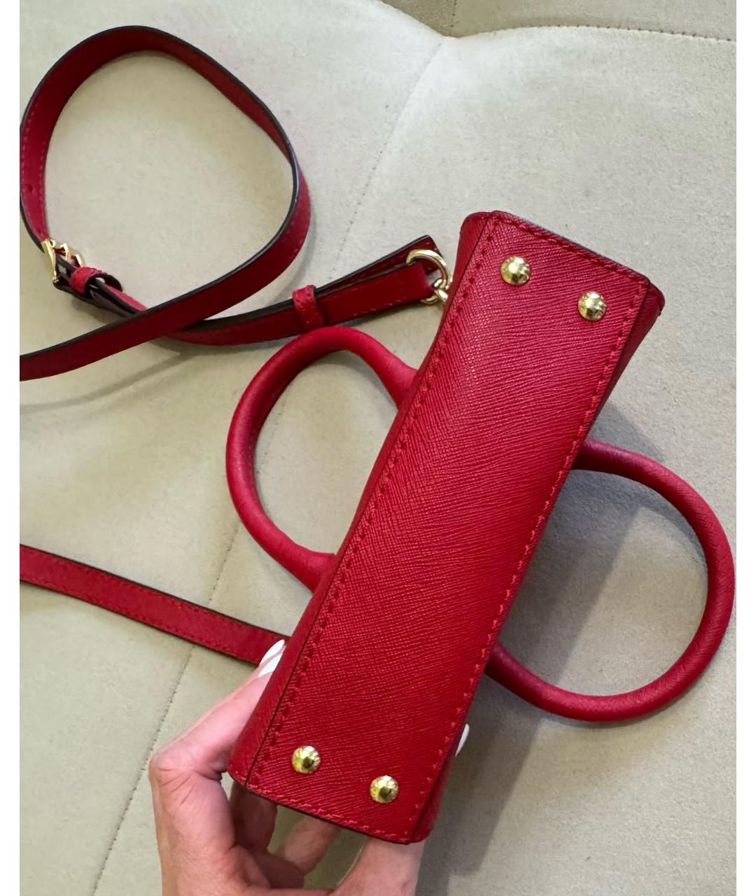 MICHAEL KORS Красная кожаная сумка через плечо, фото 6