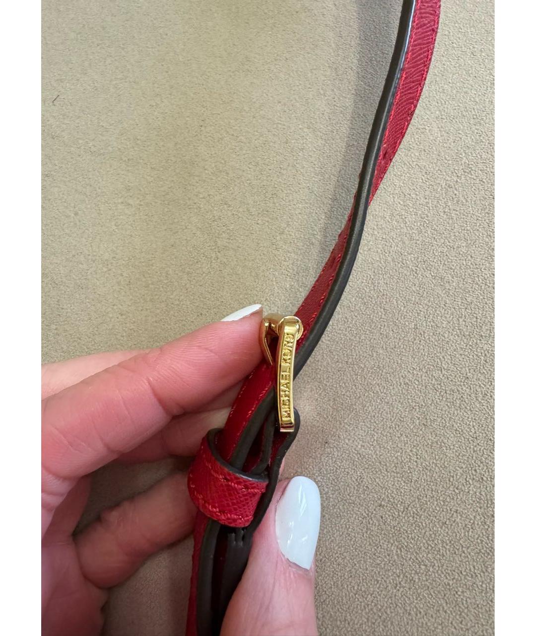 MICHAEL KORS Красная кожаная сумка через плечо, фото 5