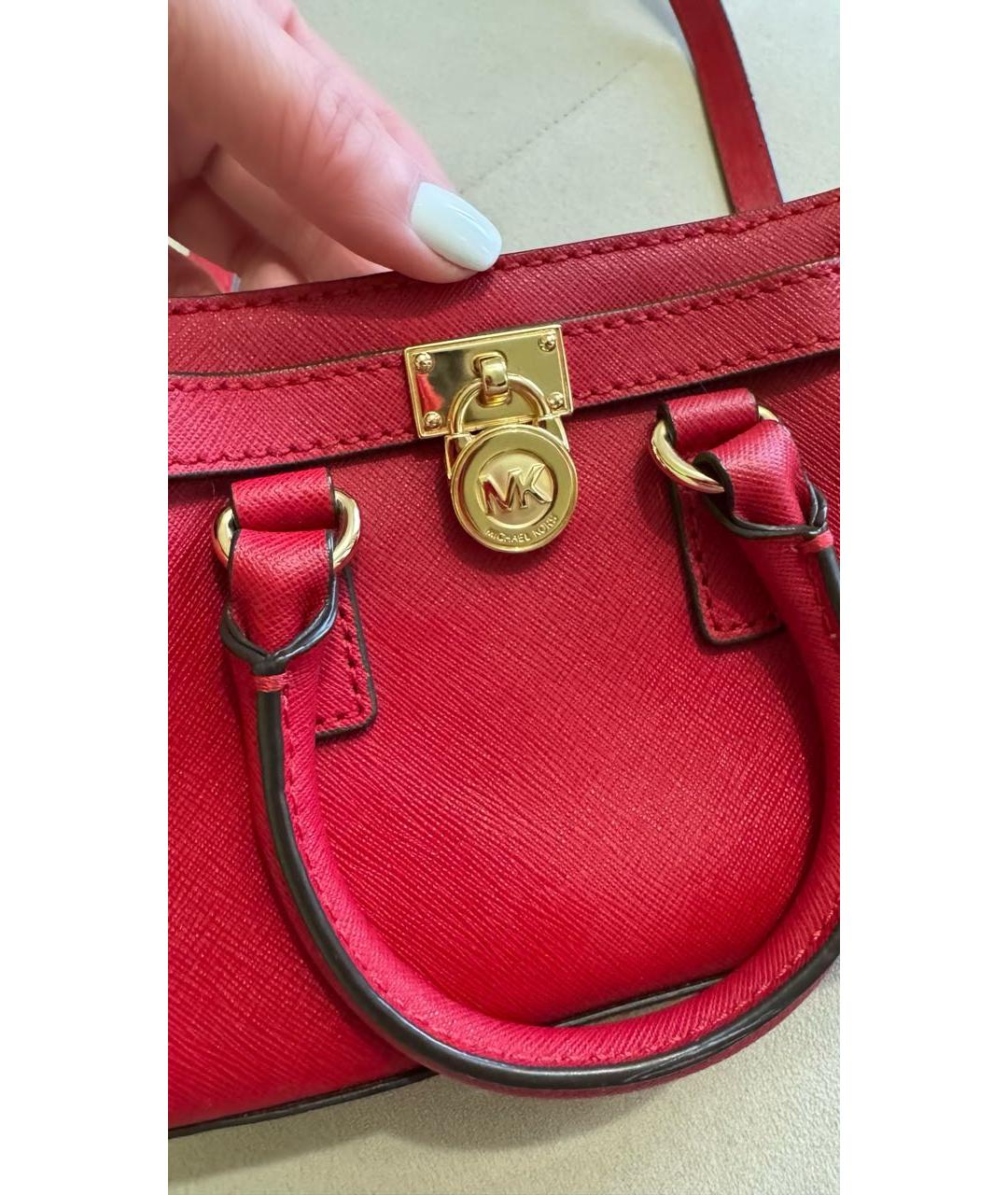 MICHAEL KORS Красная кожаная сумка через плечо, фото 2