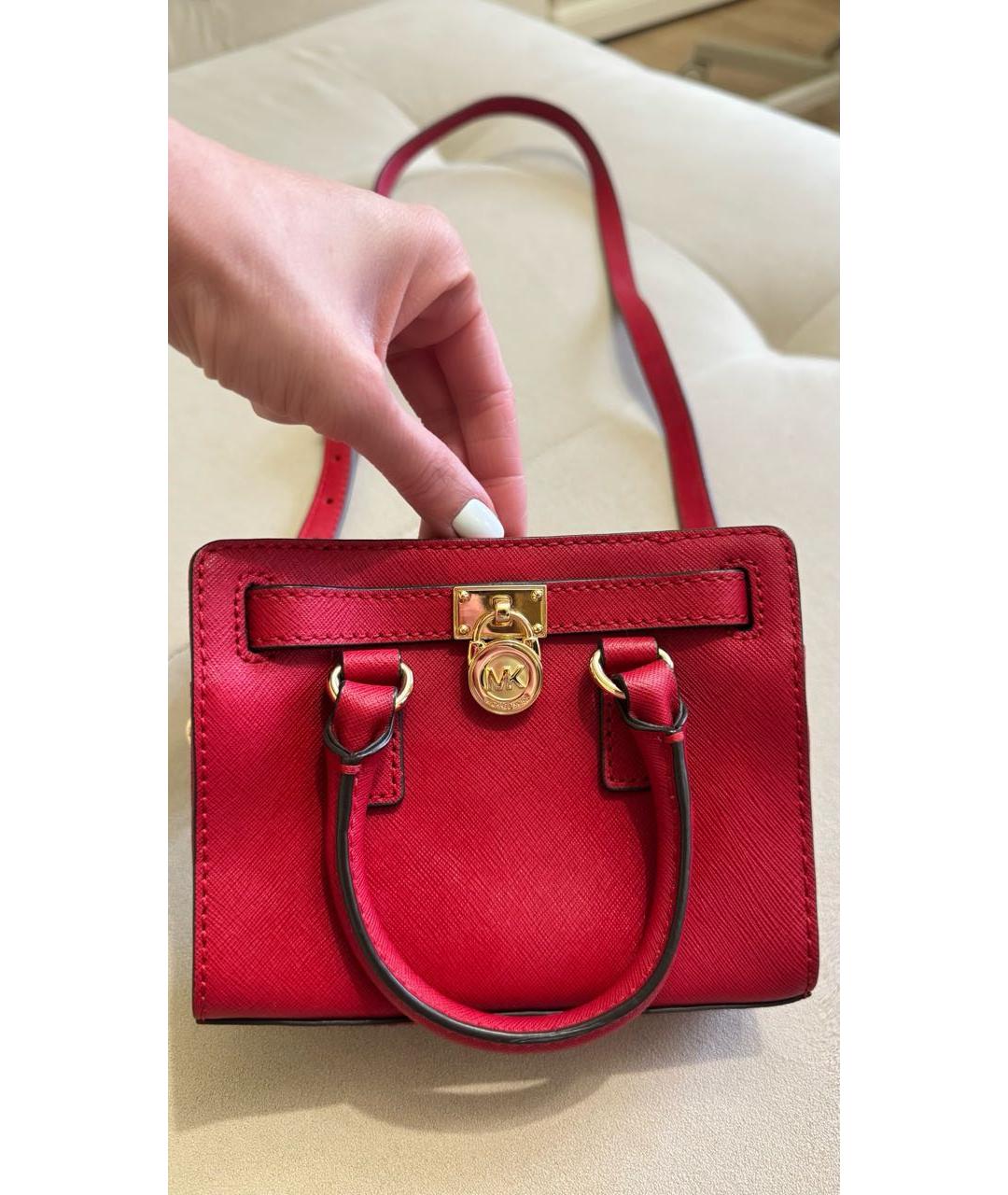 MICHAEL KORS Красная кожаная сумка через плечо, фото 7