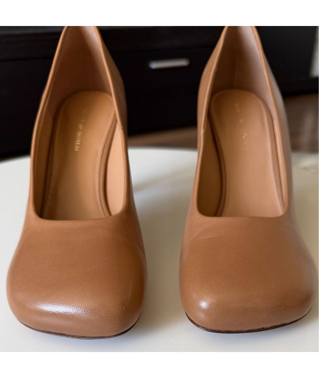 DRIES VAN NOTEN Бежевые кожаные туфли, фото 2