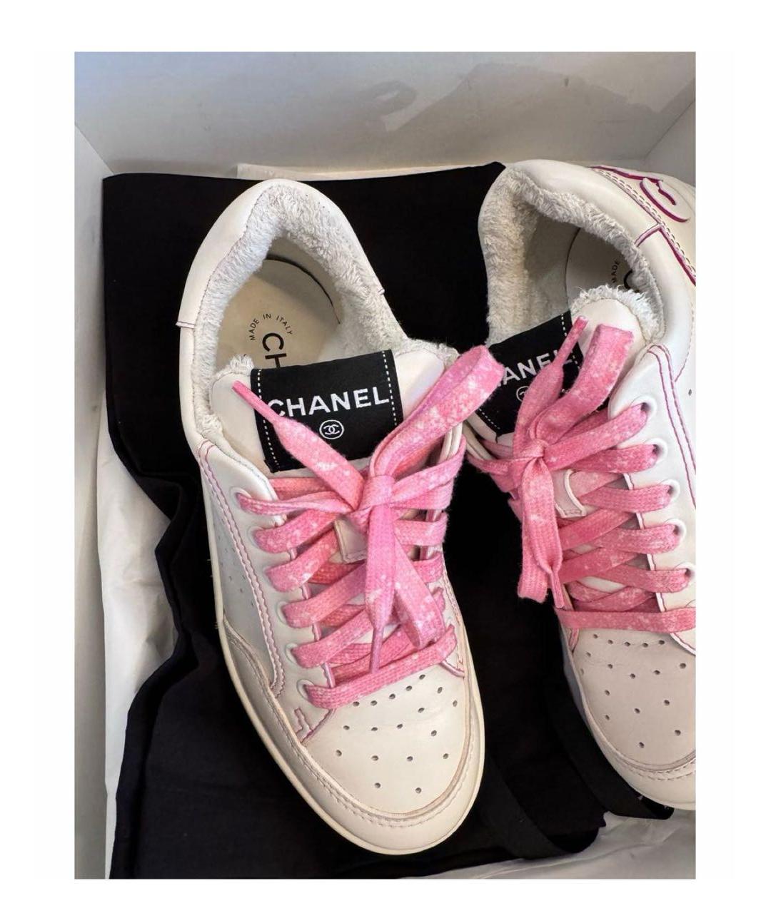 CHANEL Белые кожаные кеды, фото 2