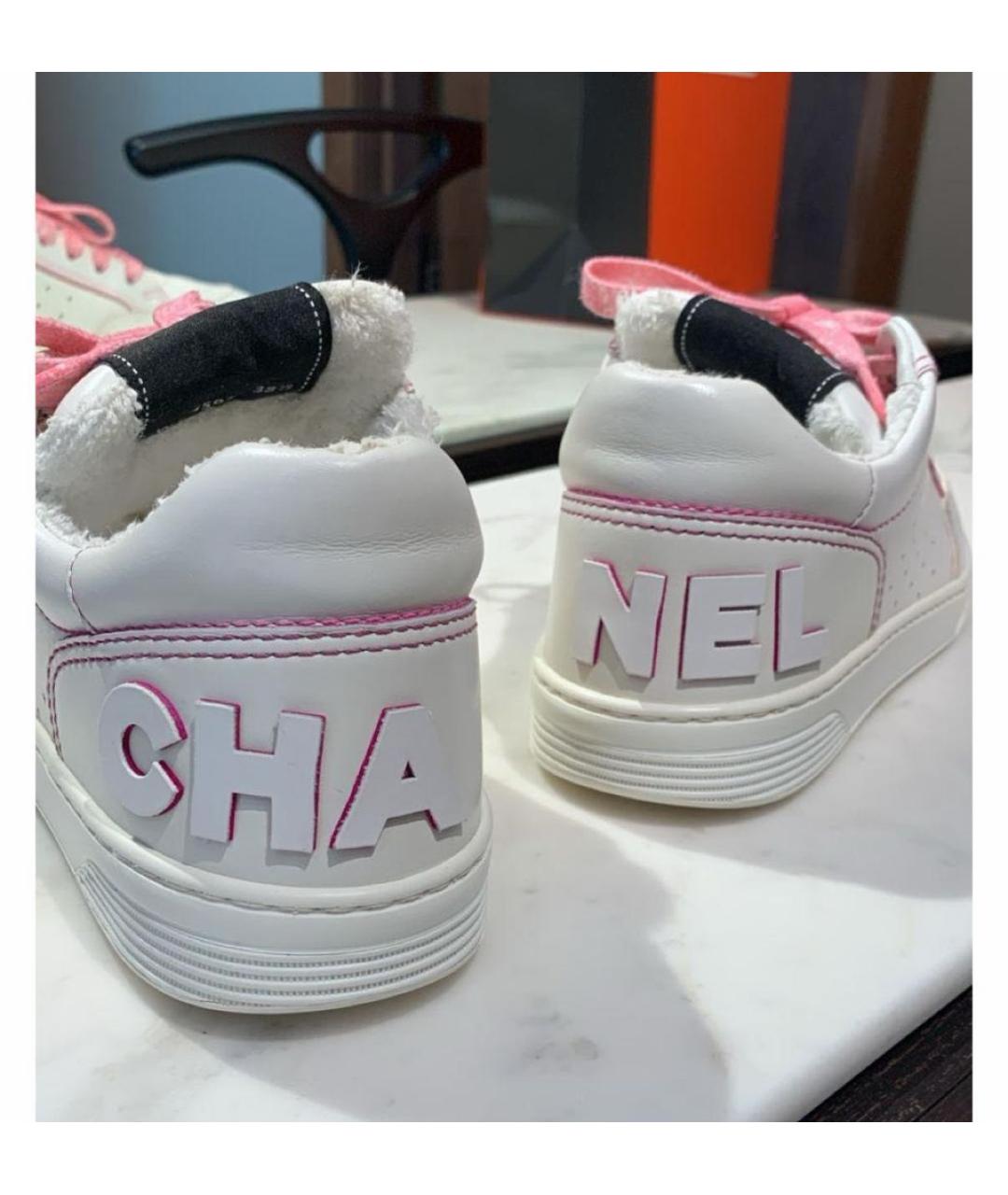 CHANEL Белые кожаные кеды, фото 6