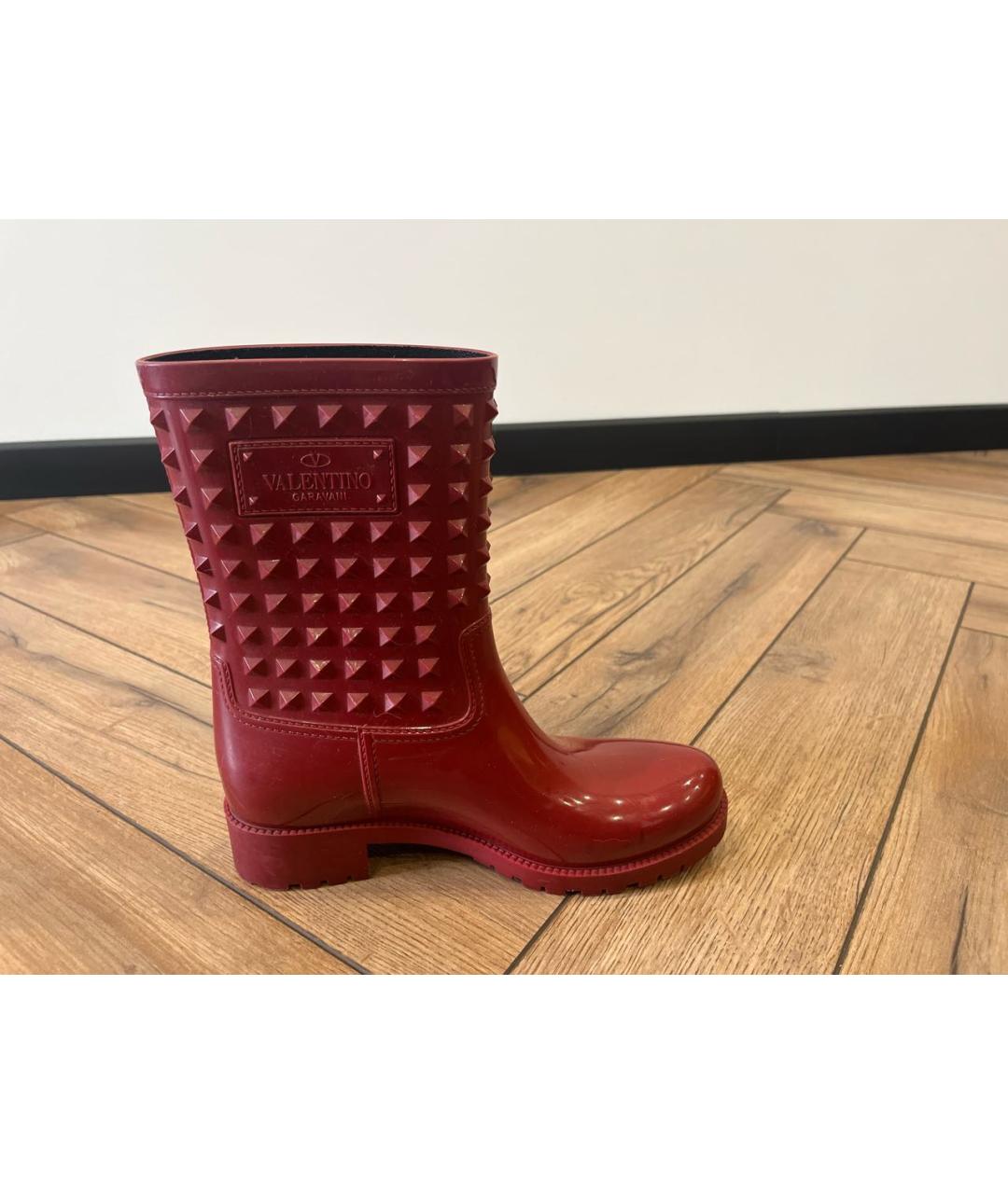 VALENTINO Бордовые резиновые сапоги, фото 5