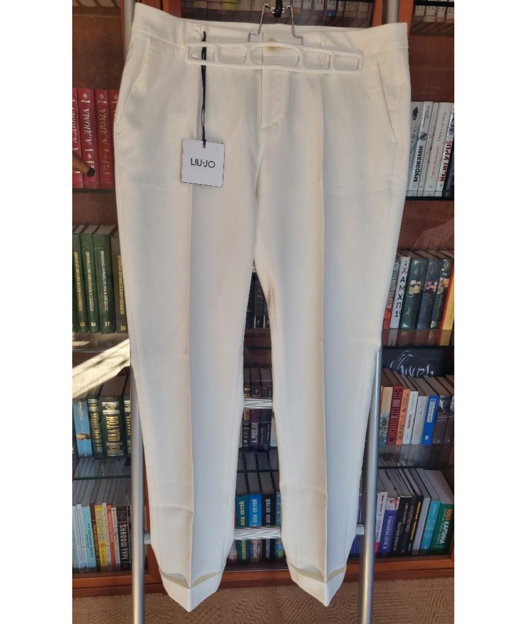 LIU JO Белые полиэстеровые прямые брюки, фото 6
