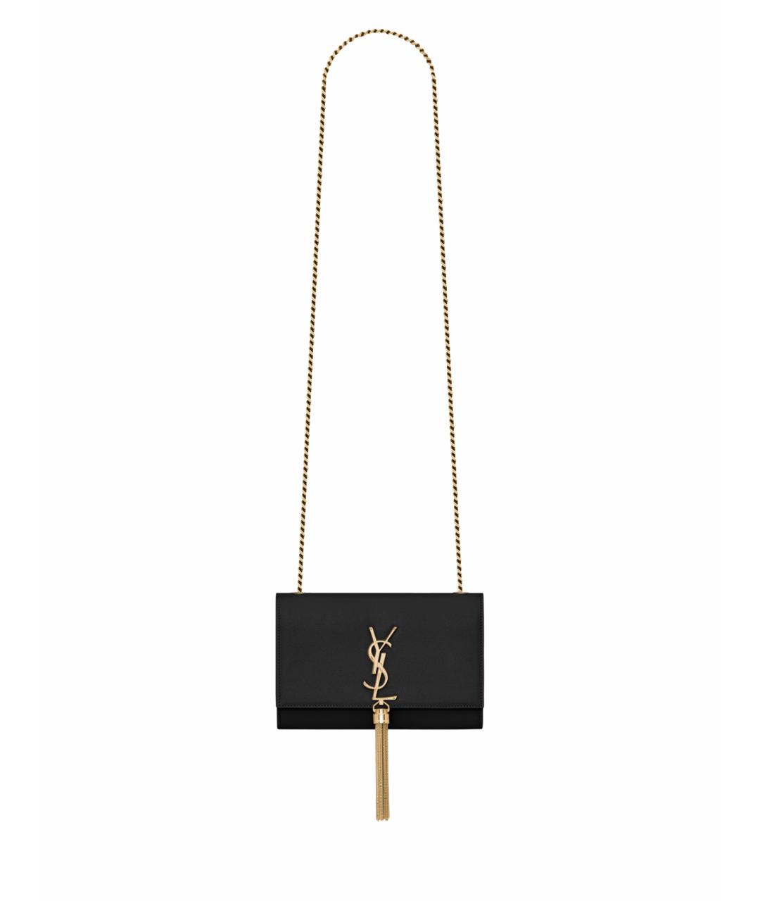 SAINT LAURENT Черная кожаная сумка через плечо, фото 1